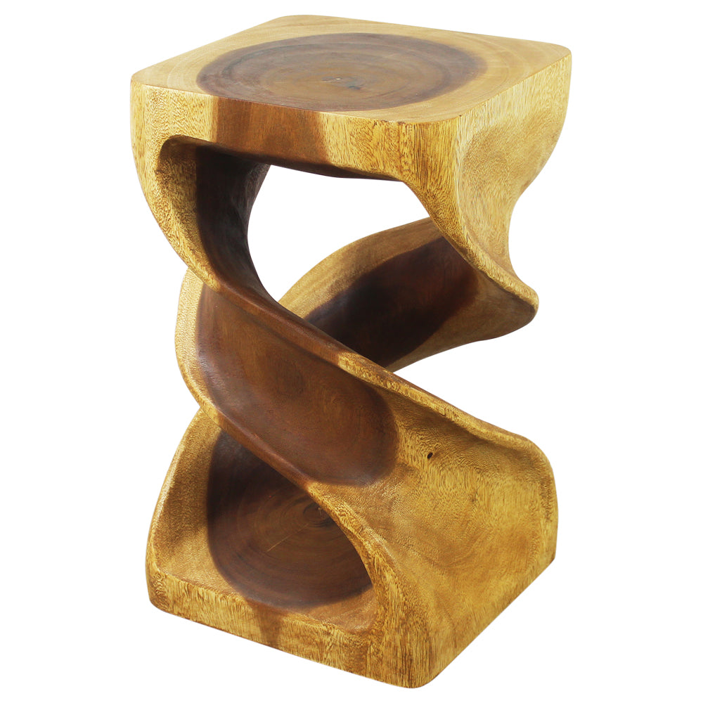 Haussmann® Wood Double Twist Stool Table 12 in SQ x 20 in H Oak Oil