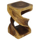 Haussmann Wood Double Twist End Table 12x12x20 in Height Oak Oil