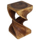 Haussmann Double Twist Pedestal Side Table, Walnut, 12 x 12 x 20 in H