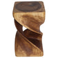 Haussmann Double Twist Pedestal Side Table, Walnut, 12 x 12 x 20 in H