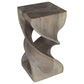 Haussmann Double Twist Pedestal Side Table, Agate Grey, 12 x 12 x 23 in H