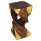 Haussmann Double Twist Pedestal Side Table, Oak, 12 x 12 x 23 in H