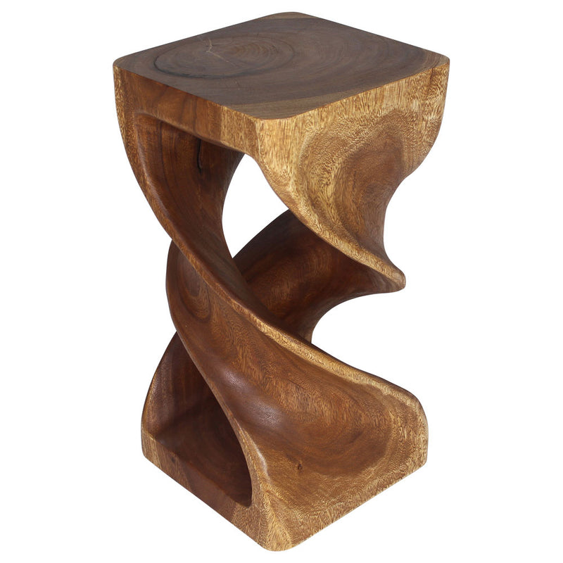 Haussmann® Wood Double Twist Stool Table 12 in SQ x 23 in H Walnut Oil