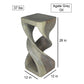 Haussmann Double Twist Pedestal Side Table, Agate Grey, 12 x 12 x 26 in H, dimensions
