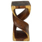 Haussmann Double Twist Solid Wood End Table - 12 x 12 x 26 in - Oak