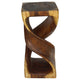 Haussmann Double Twist Solid Wood End Table - 12 x 12 x 26 in - Oak