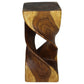 Haussmann Double Twist Pedestal Side Table, Oak, 12 x 12 x 26 in H