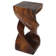 Haussmann Double Twist Pedestal Side Table, Walnut, 12 x 12 x 26 in H