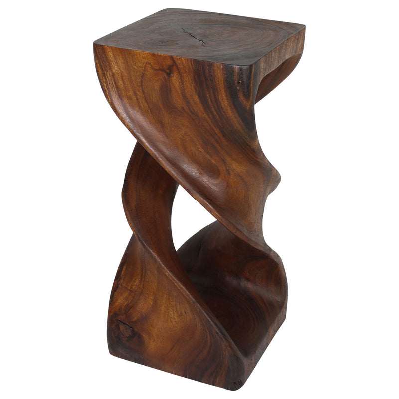 Haussmann® Wood Double Twist Stool Table 12 in SQ x 26 in H Walnut Oil