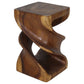 Haussmann Double Twist Pedestal Side Table, Walnut, 14 x 14 x 23 in H