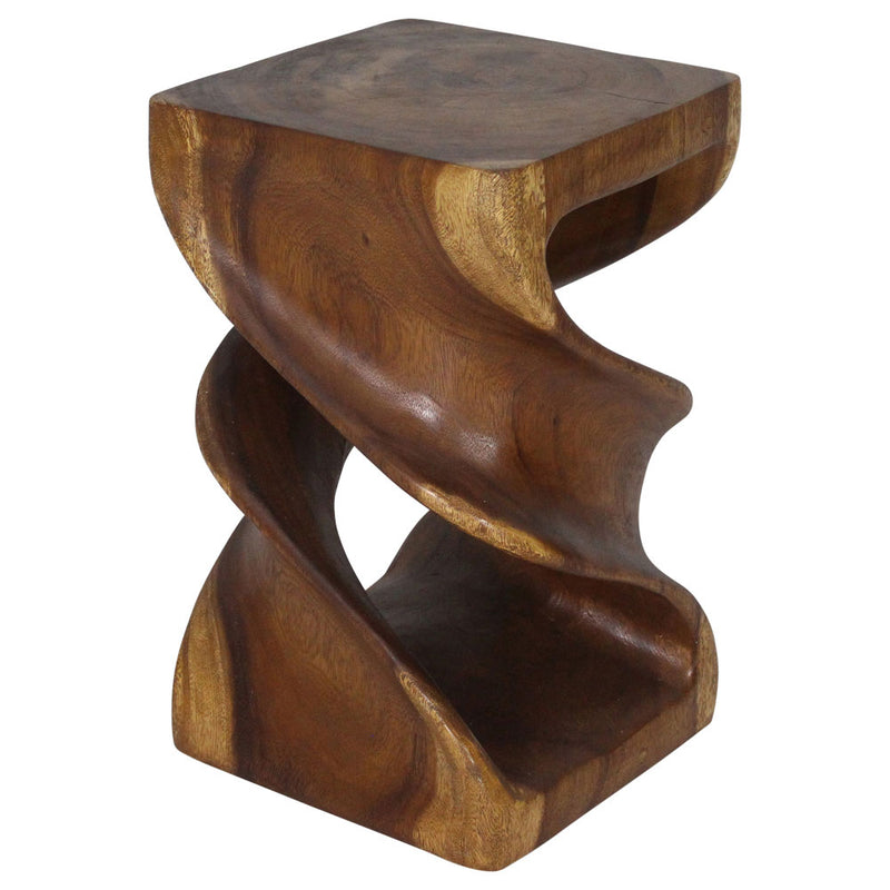 Haussmann® Wood Double Twist Stool Table 14 in SQ x 23 in H Walnut Oil