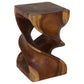 Haussmann Double Twist Pedestal Side Table, Walnut, 14 x 14 x 23 in H