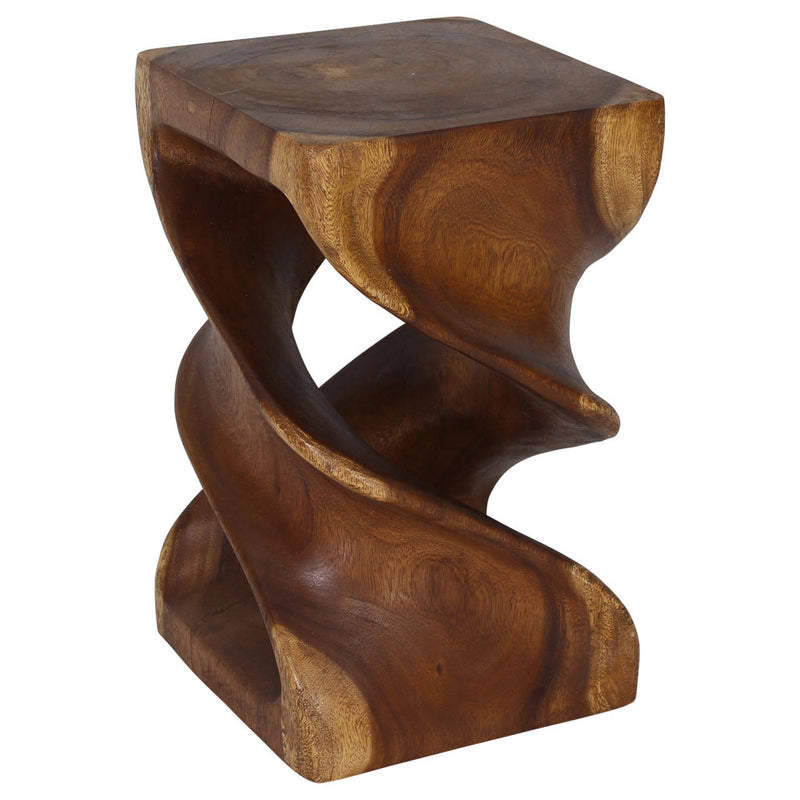 Haussmann® Wood Double Twist Stool Table 14 in SQ x 23 in H Walnut Oil