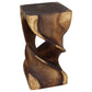 Haussmann Double Twist Solid Wood End Table - 14 x 14 x 26 in - Walnut
