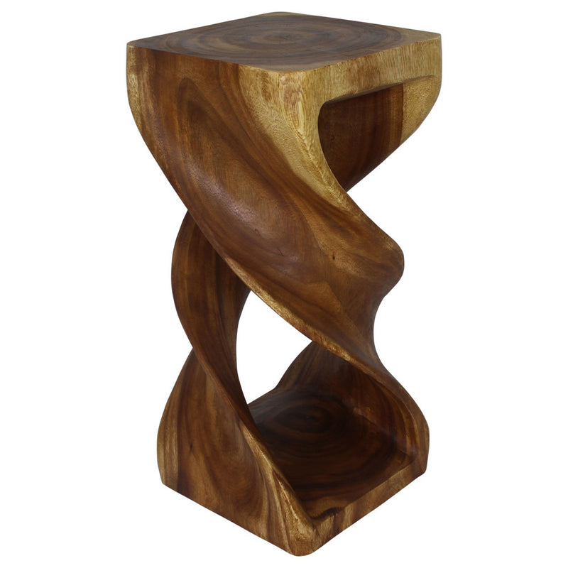 Haussmann® Wood Double Twist Stool Table 14 in SQ x 30 in H Oak Oil