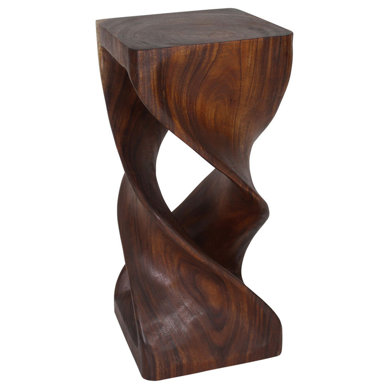 Haussmann® Wood Double Twist Stool Table 14 in SQ x 30 in H Walnut Oil