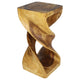 Haussmann Double Twist Pedestal Side Table, Oak, 14 x 14 x 30 in H