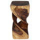 Haussmann Wood Double Twist End Table 14x14x30 in Height Walnut Oil