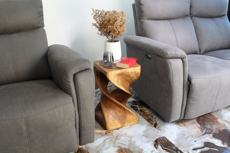 Haussmann Double Twist Solid Wood End Table - 12 x 12 x 20 in - Walnut