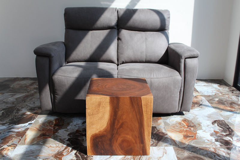 Haussmann® Wood Cube Table 18 in SQ x 18 in High Hollow inside Walnut Oil