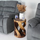 Haussmann Vine Twist Round Pedestal Side Table, Walnut, 14 in dia x 20 in H