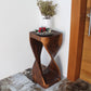 Haussmann Original Twist Pedestal Side Table, Mocha, 14 x 14 x 30 in H