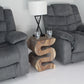 Haussmann Big Wave hand-carved wood end table, Agate Grey, 14 x 14 x 20 in H