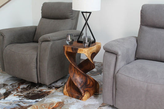 Haussmann Rectangular Double Twist Sculptural Table, Walnut, 12 x 14 x 23 in H