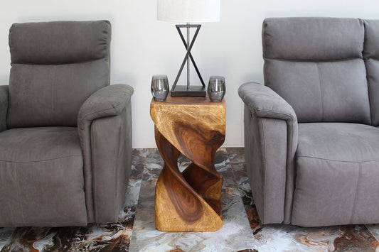 Haussmann Rectangular Double Twist Sculptural Table, Walnut, 12 x 14 x 26 in H