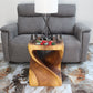 Haussmann Original Twist Pedestal Side Table, Walnut, 18 x 18 x 23 in H