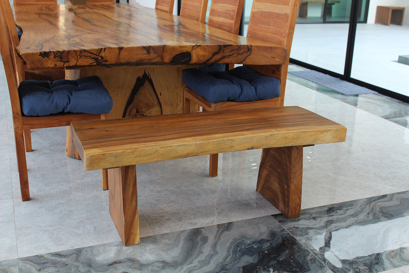 Haussmann Wood Natural Edge Bench 48 in x 18 x 18 in H KD Oak Oil