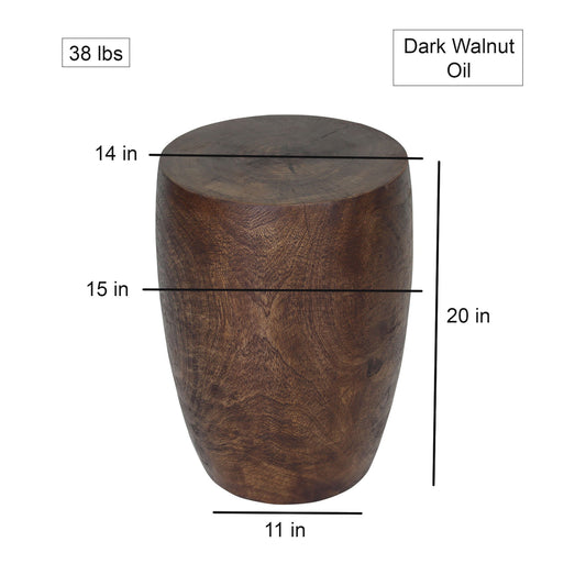 Haussmann® Wood Merlot End Table 15 D x 20 inch High Dark Walnut Oil