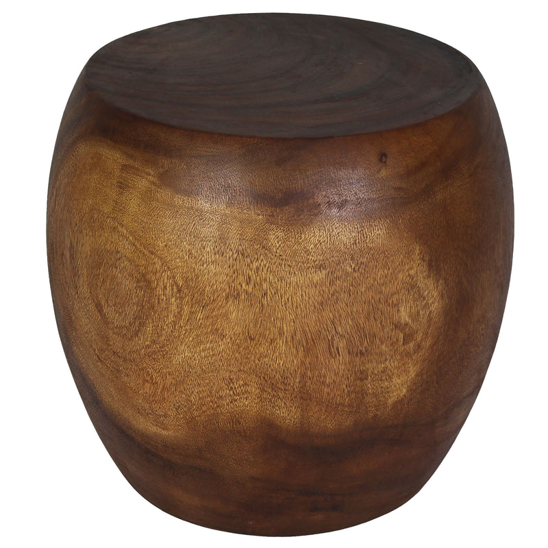 Accent Table MMP Pouf Stool 20 in D x 18 in H (16 T x 14 B) Walnut Oil