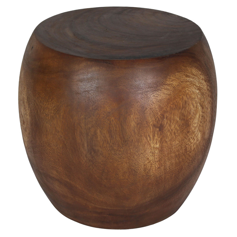 Accent Table MMP Pouf Stool 20 in D x 18 in H (16 T x 14 B) Walnut Oil