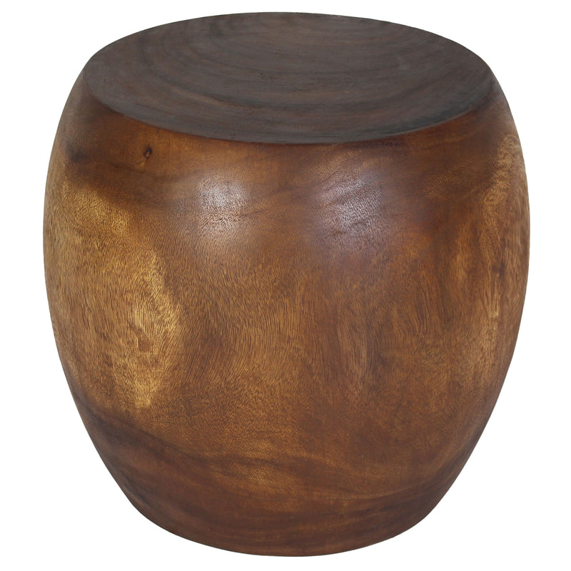 Accent Table MMP Pouf Stool 20 in D x 18 in H (16 T x 14 B) Walnut Oil