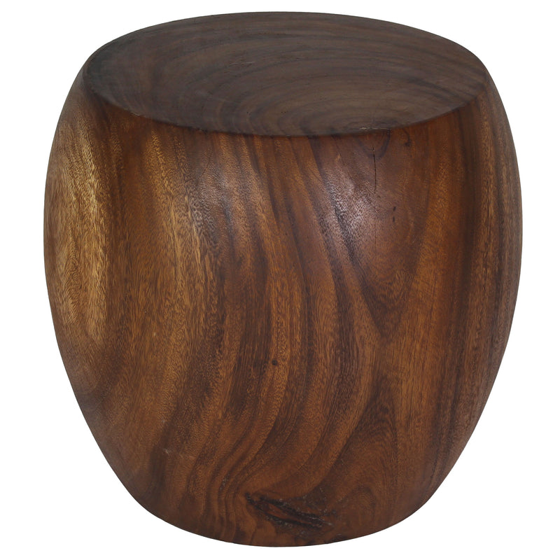 Accent Table MMP Pouf Stool 20 in D x 18 in H (16 T x 14 B) Walnut Oil