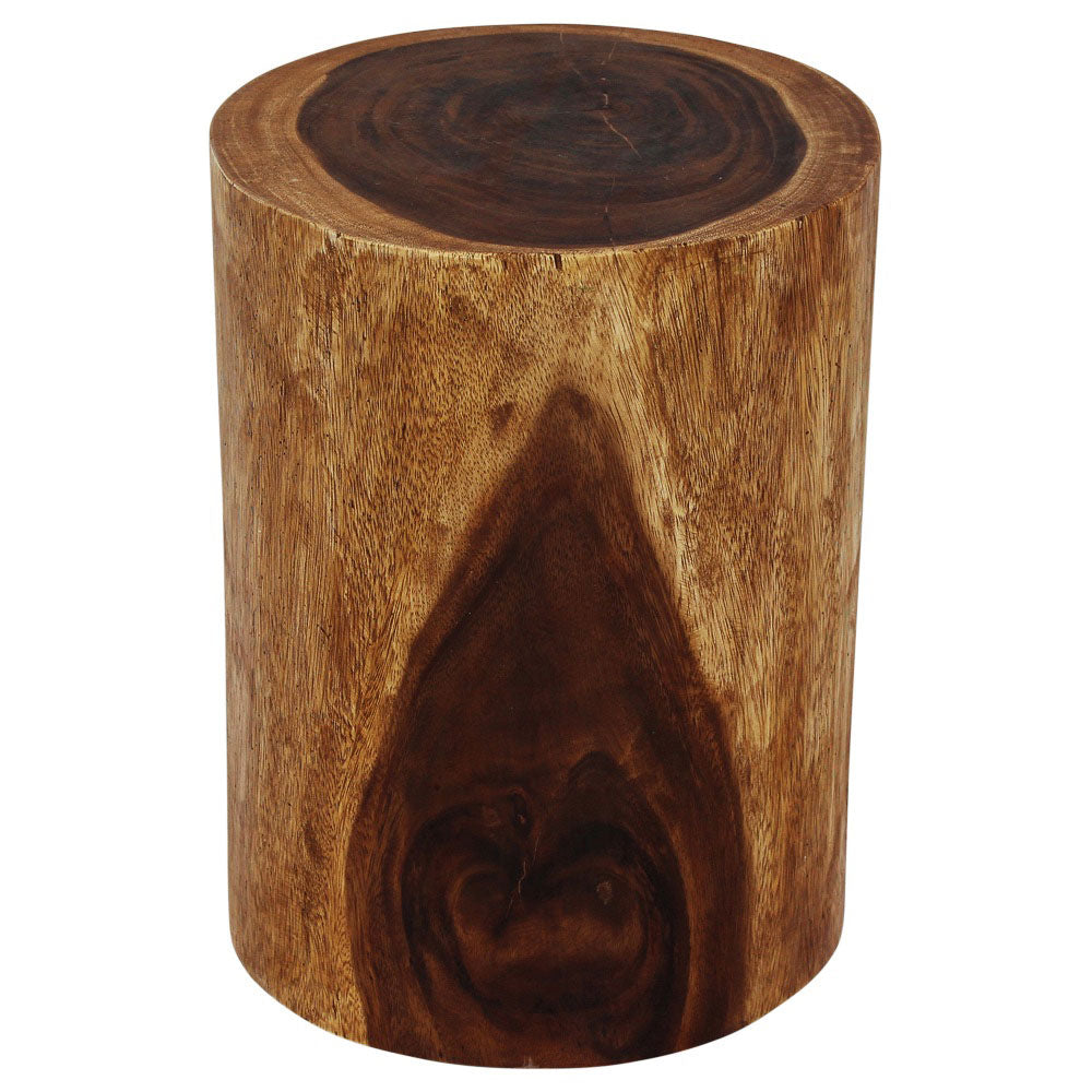 Haussmann Natural Stump Pedestal Table, Walnut, 11 in dia x 18 in H