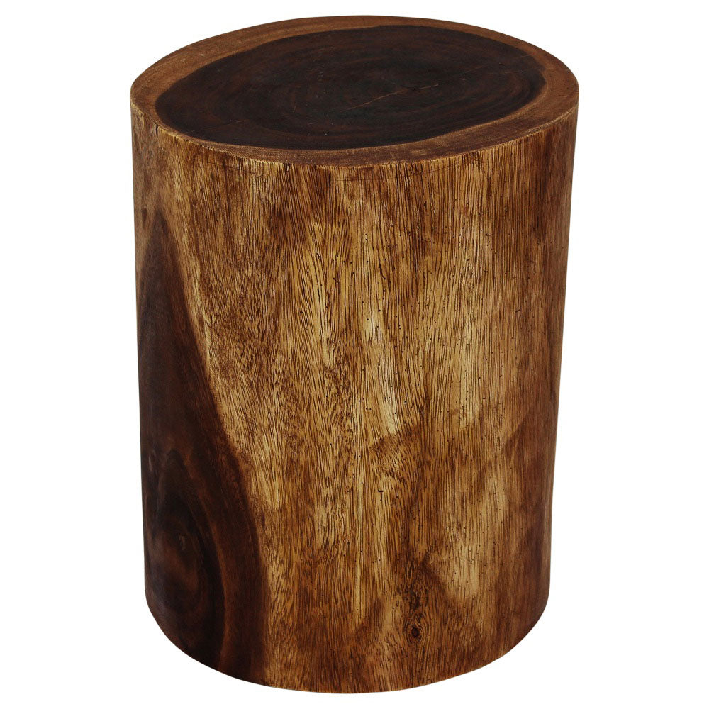 Haussmann Natural Stump Pedestal Table, Walnut, 11 in dia x 18 in H