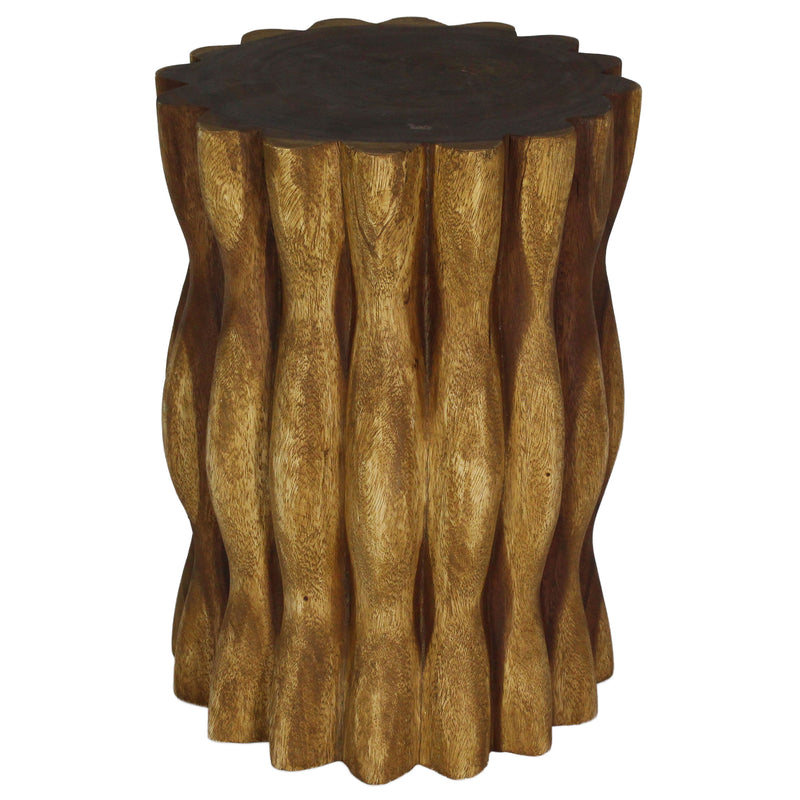 Haussmann Wood Stump End Table Mangrove Root 15 in DIA x 20 in Height Oak Oil