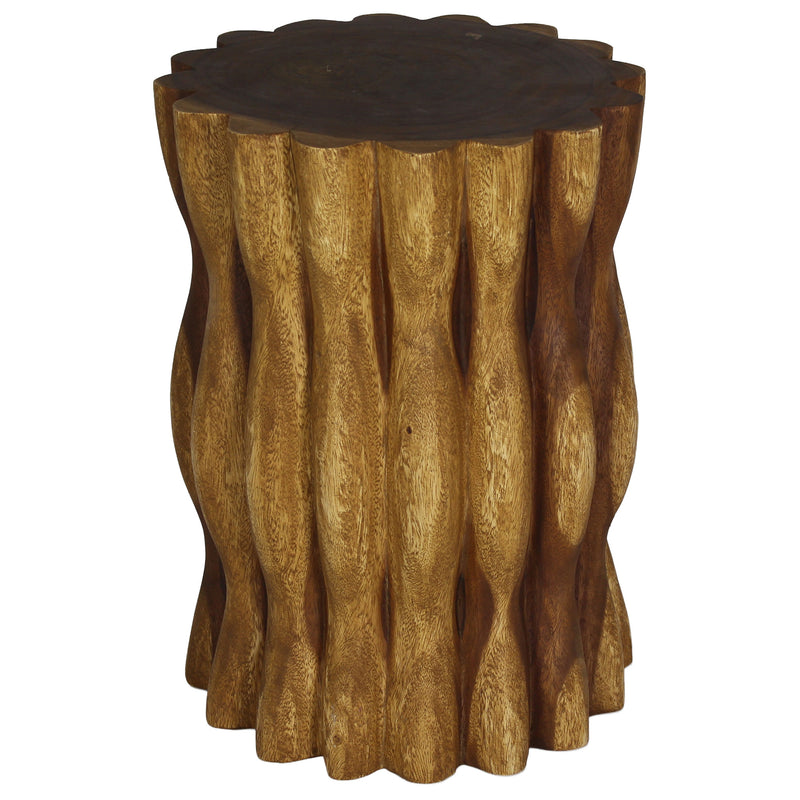 Haussmann Wood Stump End Table Mangrove Root 15 in DIA x 20 in Height Oak Oil