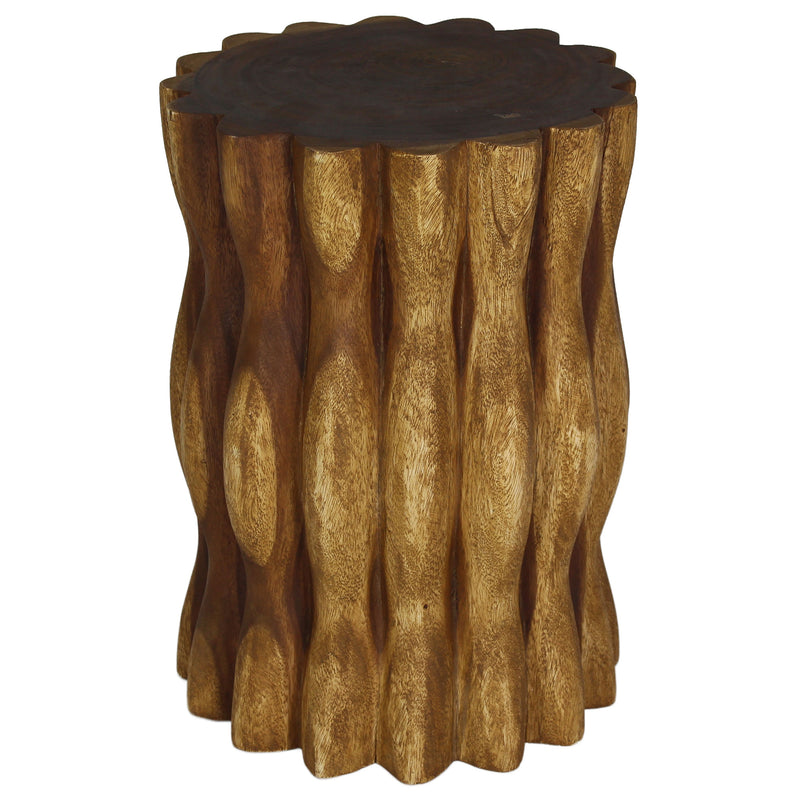 Haussmann Wood Stump End Table Mangrove Root 15 in DIA x 20 in Height Oak Oil