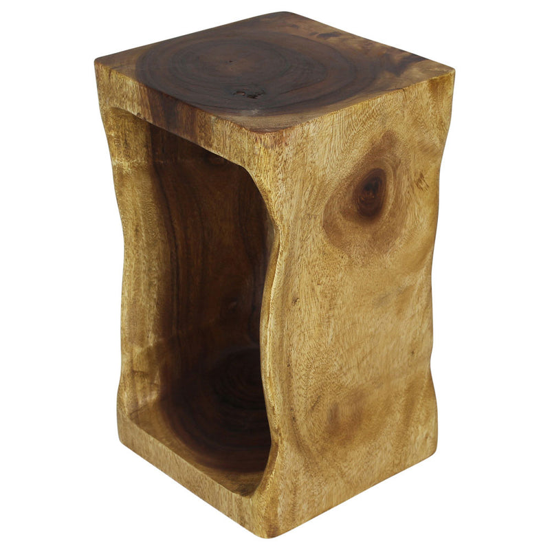 Haussmann® Wood Natural Stool End Table 12 In Sq X 20 In High Oak Oil