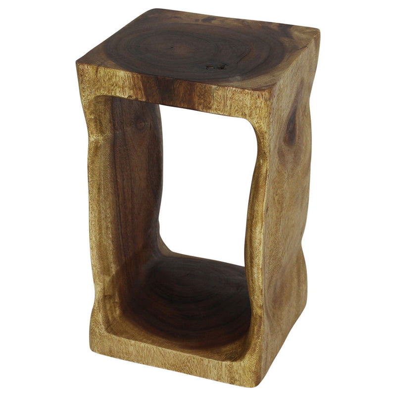 Haussmann® Wood Natural Stool End Table 12 In Sq X 20 In High Oak Oil