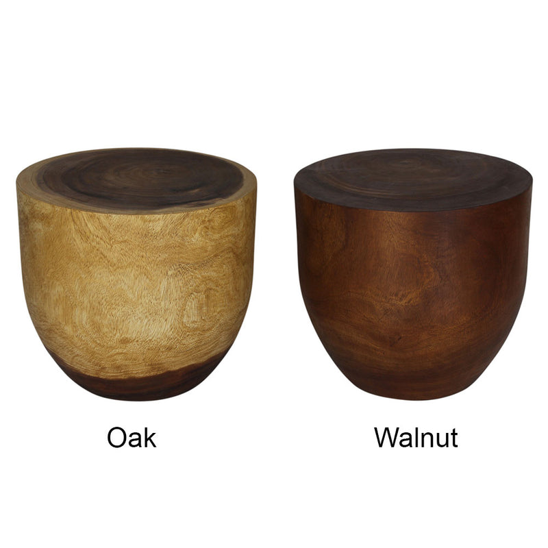 Haussmann® Wood Oval Drum Table 20 in Diameter x 18 in High Oak Oil