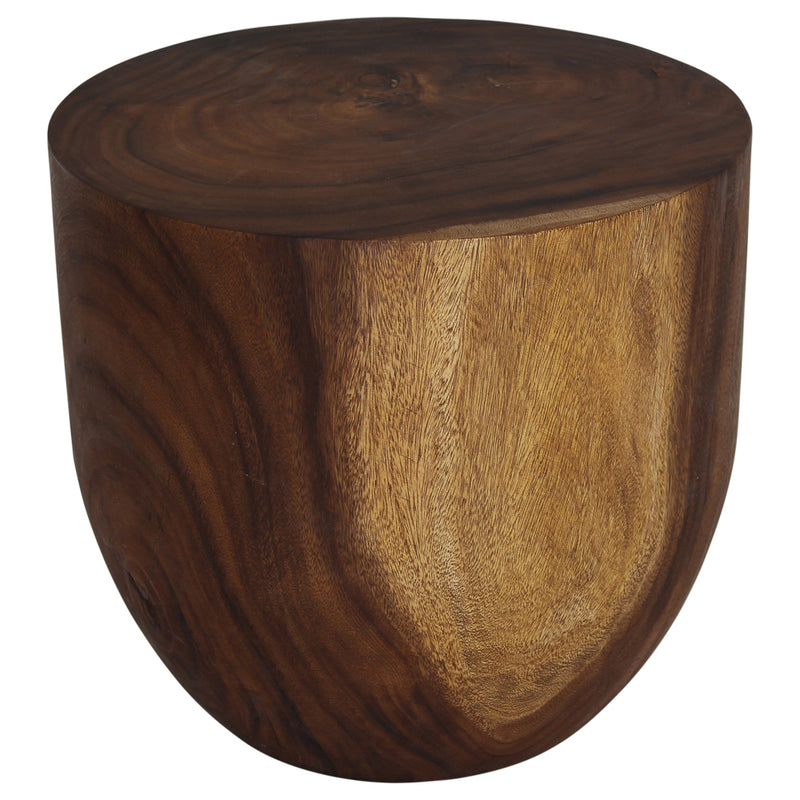 Haussmann® Wood Oval Drum Table 20 in Diameter x 18 in High Walnut Oil