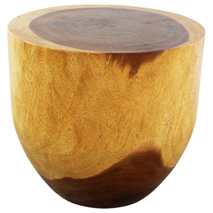 Haussmann® Wood Oval Drum Table 20 in Diameter x 18 in High Oak Oil