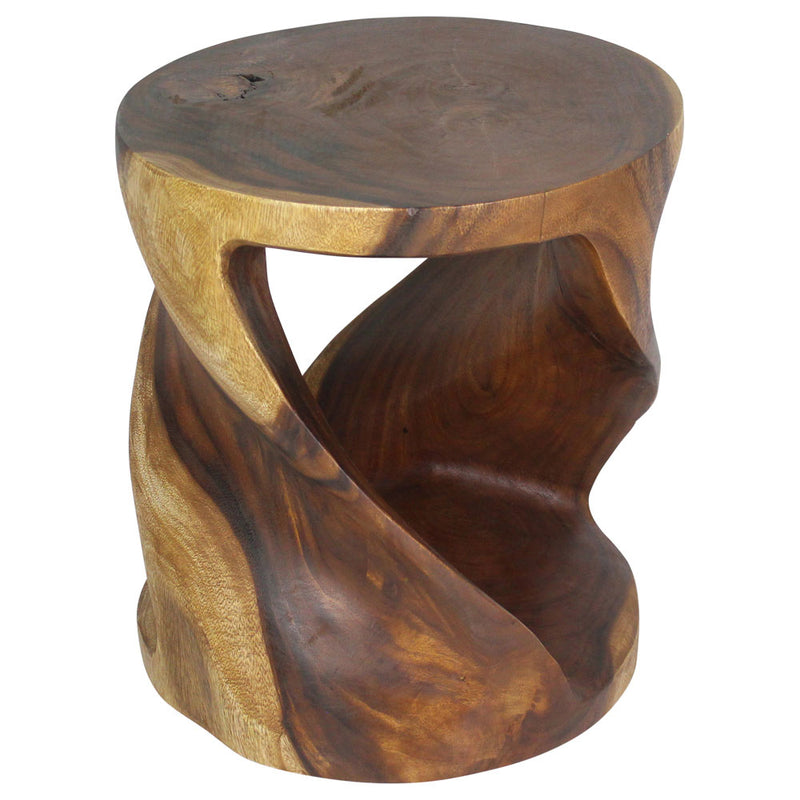 Haussmann® Round Twist End Table 18 in DIA x 20 in H Walnut