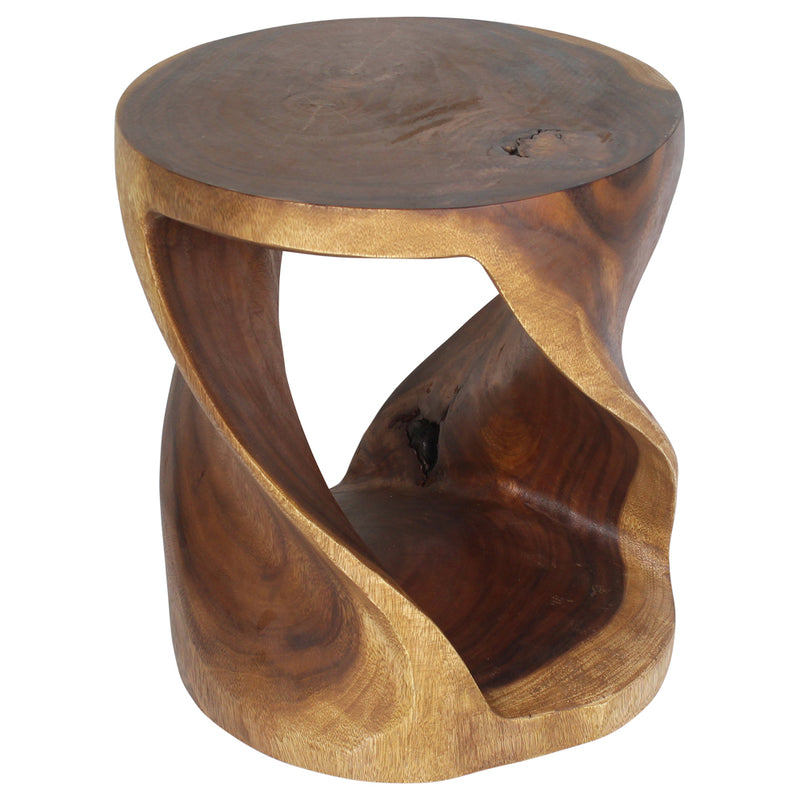 Haussmann® Round Twist End Table 18 in DIA x 20 in H Walnut