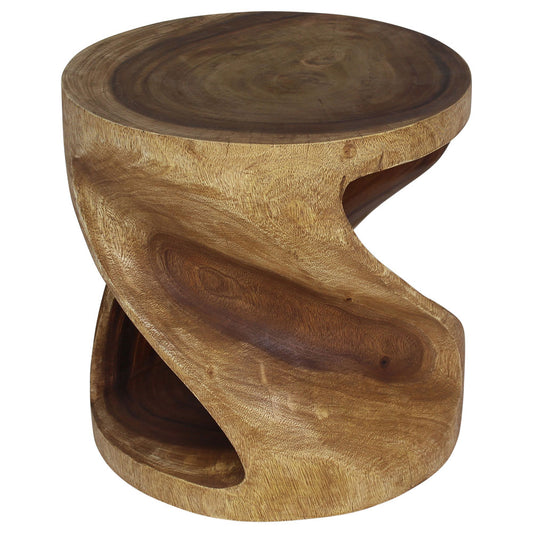 Haussmann Round Twist End Table 20 in DIA x 20 in Height Walnut