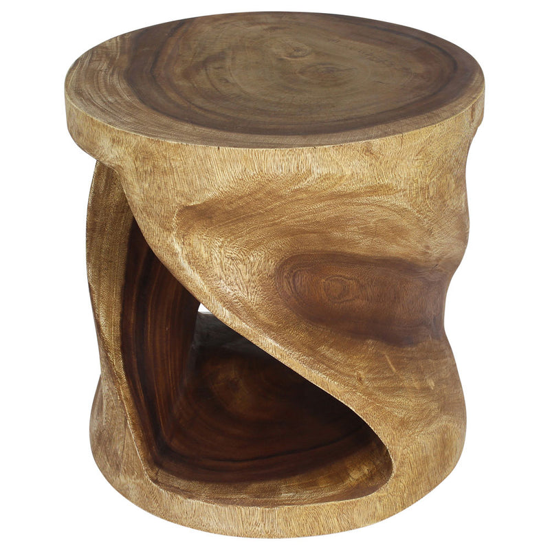 Haussmann® Round Twist End Table 20 in DIA x 20 in H Walnut